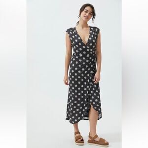 Urban Outfitters Gray Floral Wrap Dress Size S